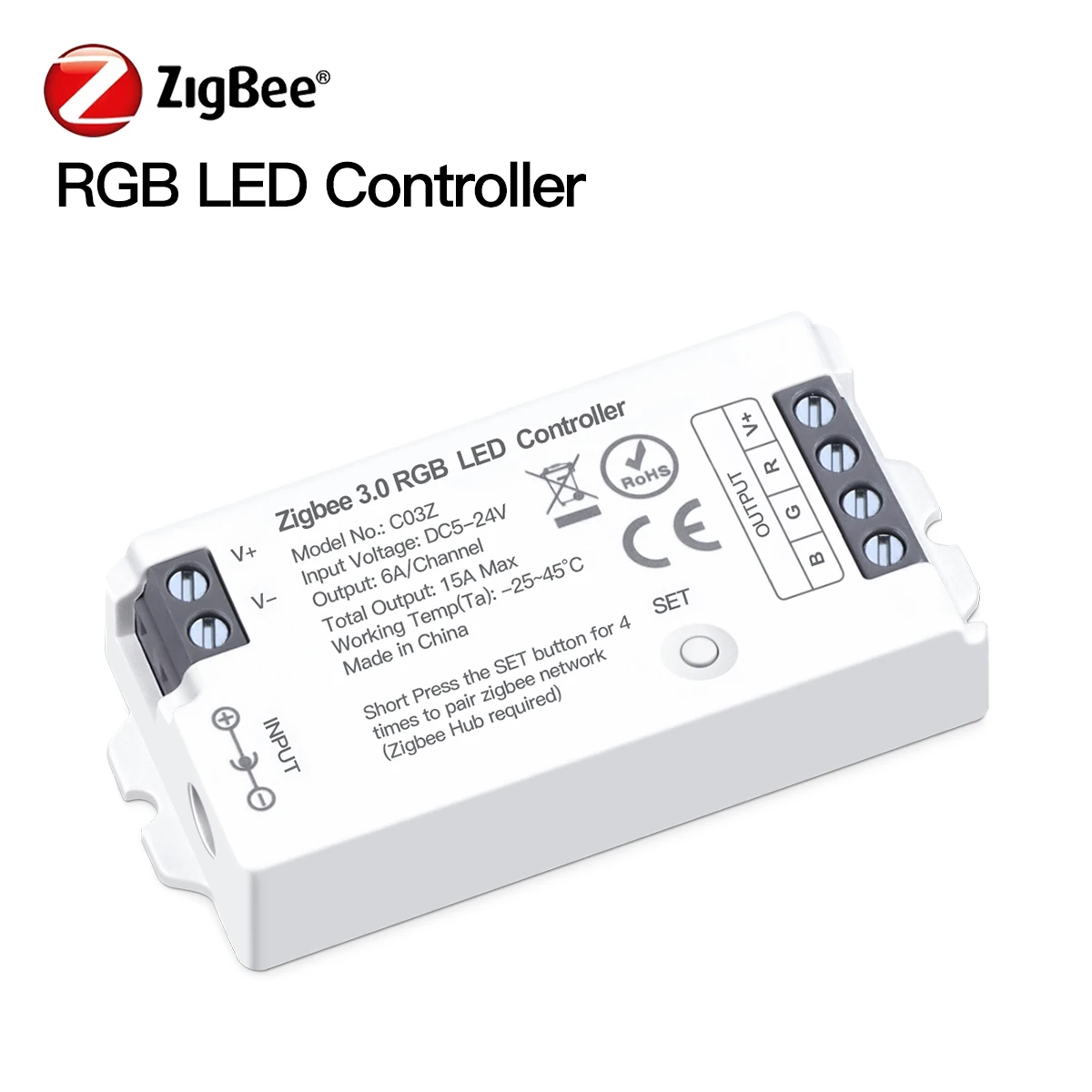 Zigbee 3.0 Smart Home RGB Led Controller, Wifi Schakelaar voor 5050/2835 Neon COB Led Tape Dimmer, dimbare RGBCCT LED Strip Controller - afbeelding 1