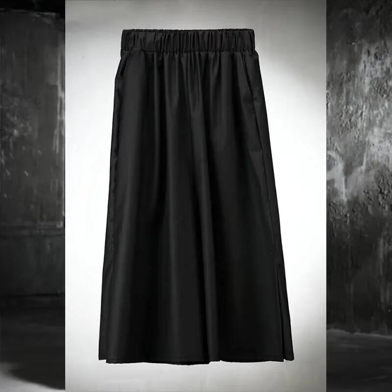 

Разделенные весенне-летние свободные девять мужских брюк, брюки с разрезом, широкие брюки-кюлоты, мужские повседневные брюки, большие шаровары