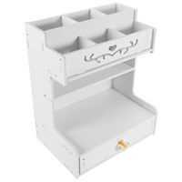 Desk ganizer Pen Holder Storage Box White School Office Stationery Rack Multi functional Wooden Desktop Compartment For Teacher
