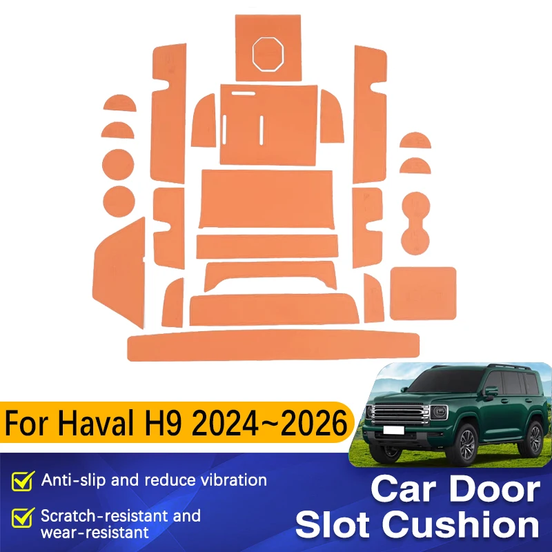 

Car Luxury Slot Hole Pad For Great Wall GWM Haval H9 II Accessories 2025 2024 2026 Door Groove Anti-Slip Mat Stickers Accesories