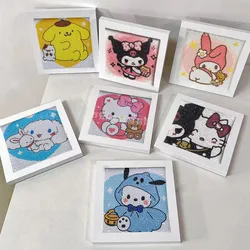 Pintura de diamantes de dibujos animados Sanrio, figura de Anime linda, Kuromi Hellokitty, mosaico de punto de cruz, juguetes de regalo de cumpleaños para niños, 25 estilos