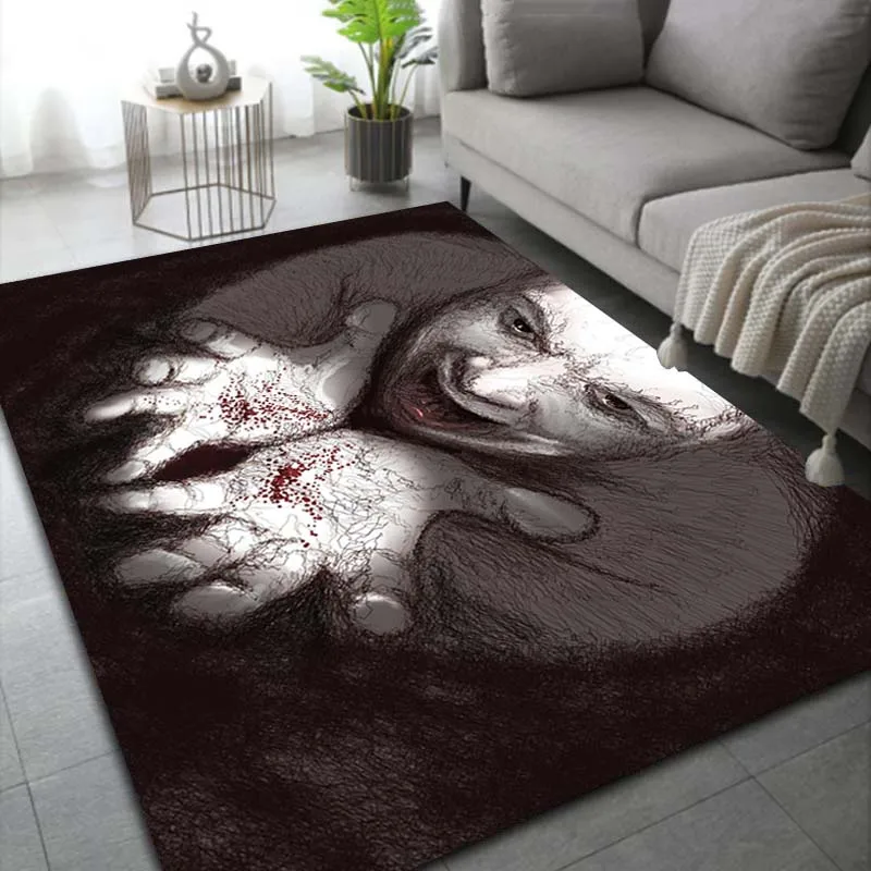 

LARGE SIZE Halloween Decor Fake Blood Red Carpet Rug for Bedroom Scare Your Friend Bloody Bathroom Carpet Non-Slip Rug Floor Mat