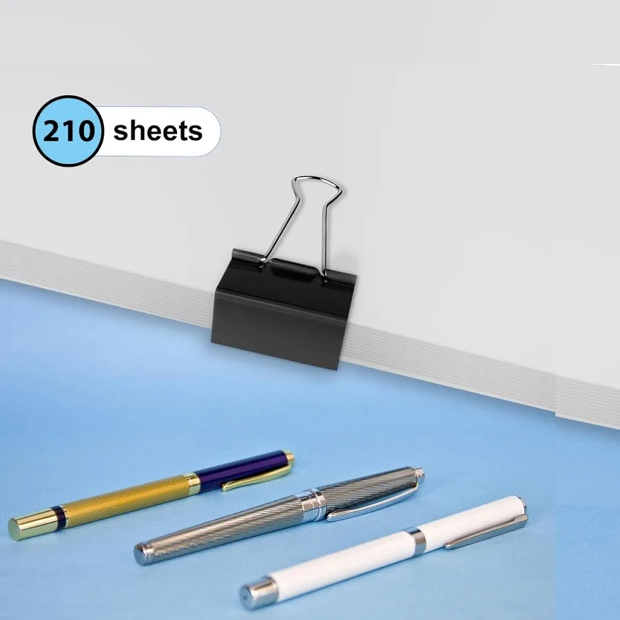 Clips de carpeta extragrandes de 2 pulgadas, 72 clips de papel grandes para oficina, sujetadores de Metal resistentes para organizar documentos, pr escolar