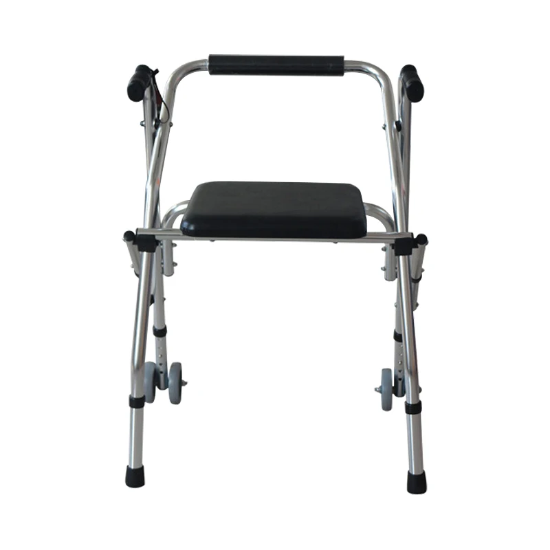 Foldable Auxiliary Walking Aid Aluminum Alloy Safety Handrail Walker Rehabilitation Rollator Walker