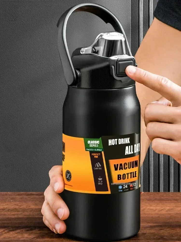 كوب حراري 26 أونصة/33 أونصة/40 أونصة/50 أونصة ترمس خارجي مكنسة من الفولاذ المقاوم للصدأ قوارير زجاجة مياه رياضية باردة وساخنة مع القش #1