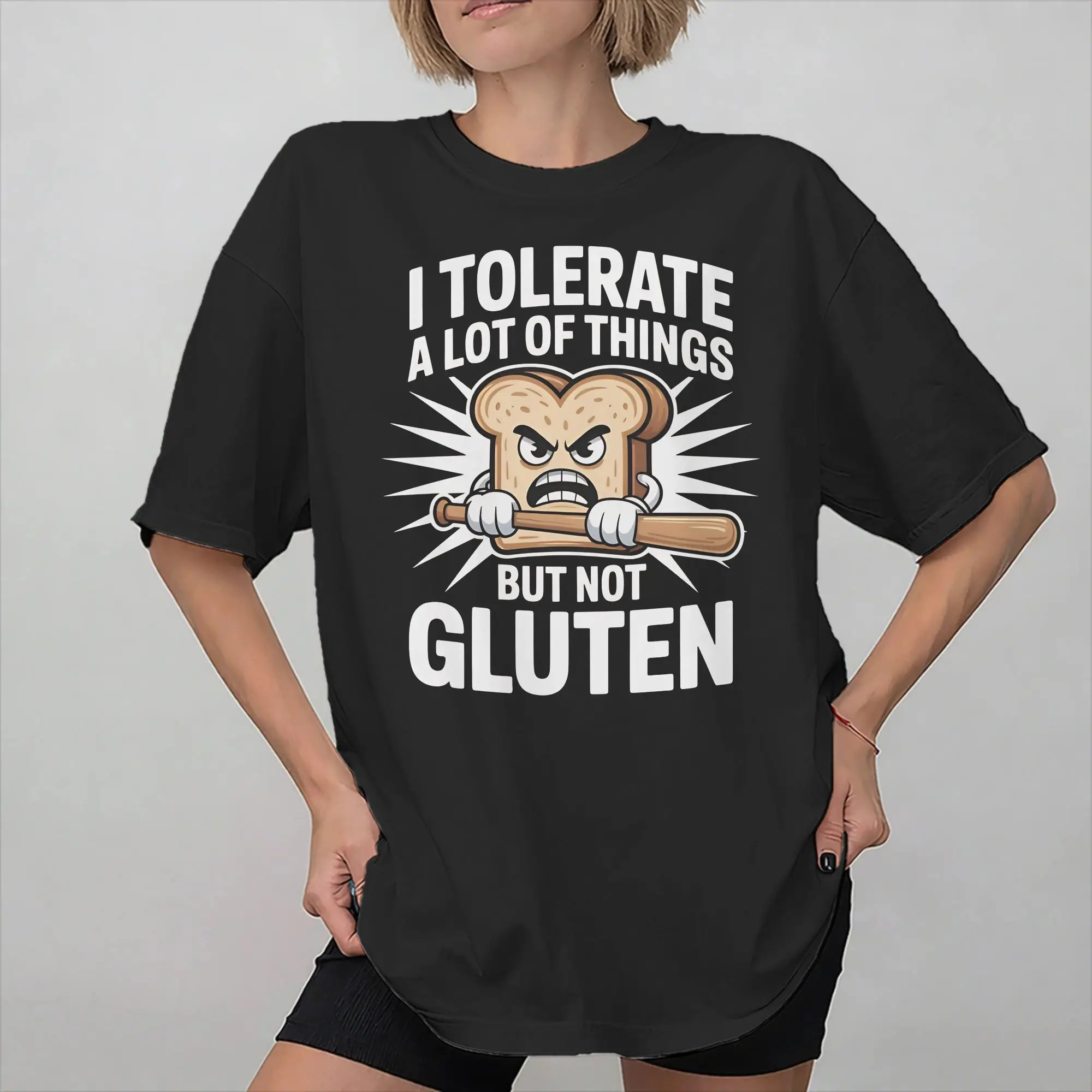 I Refuse to Tolerate Gluten Meme Apparel Men Women T Shirts Cotton Tee Printed  T-shirt Clothes