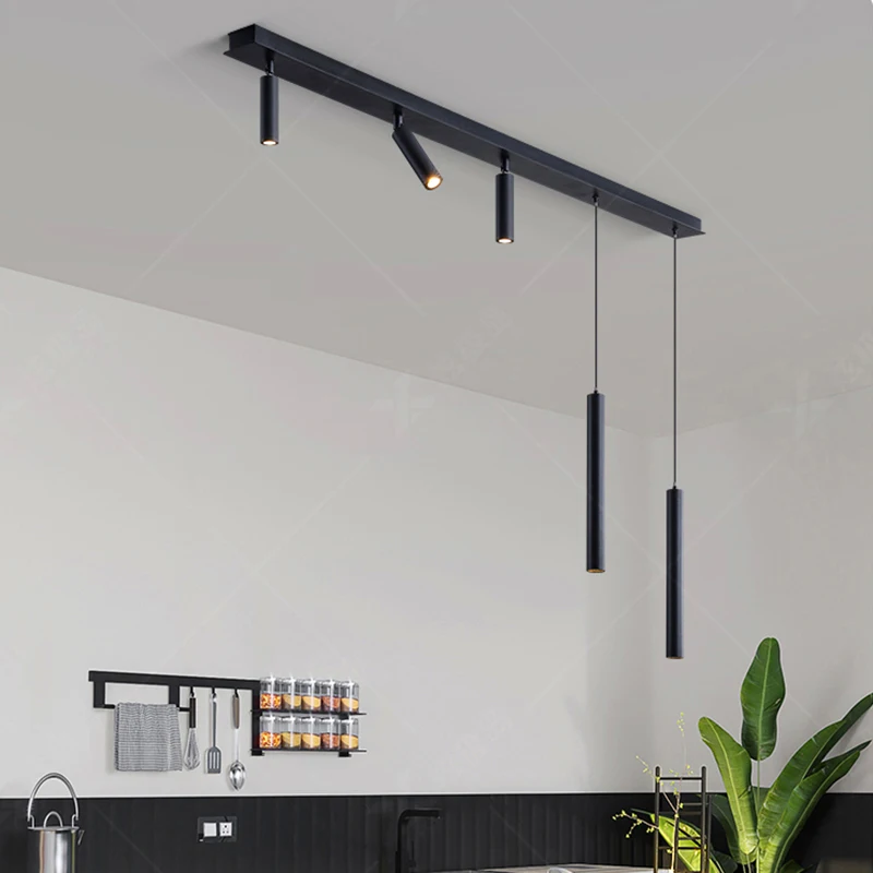 Nordic Modern Strip LED Restaurant Ceiling Lamp Without Main Lamp Design Minimalist Bar Kitchen Island Dining Room Pendant Lamps