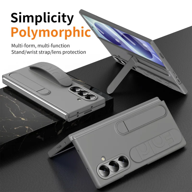 Shockproof Phone Case for Samsunged Galaxy Z Fold 8 Ultra Wristband Grip, Ring Stand Cover with Glass Front Film Foldable Protec
