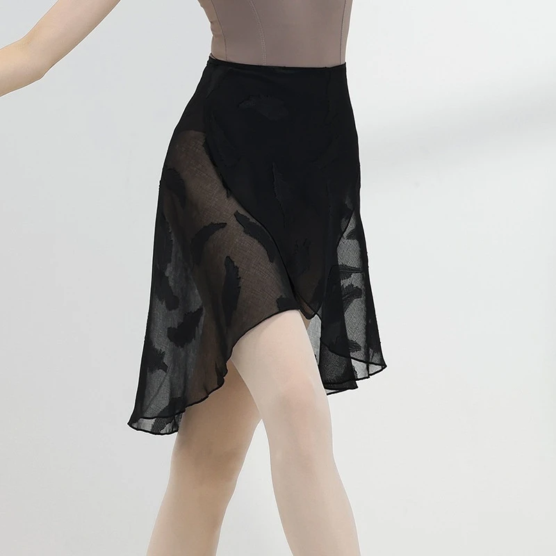 

Women Ballet Dance Skirt Embroidered Lace-up Short Skirt Irregular Training Costume Adult Dancewear Female Ballet Dance Costume