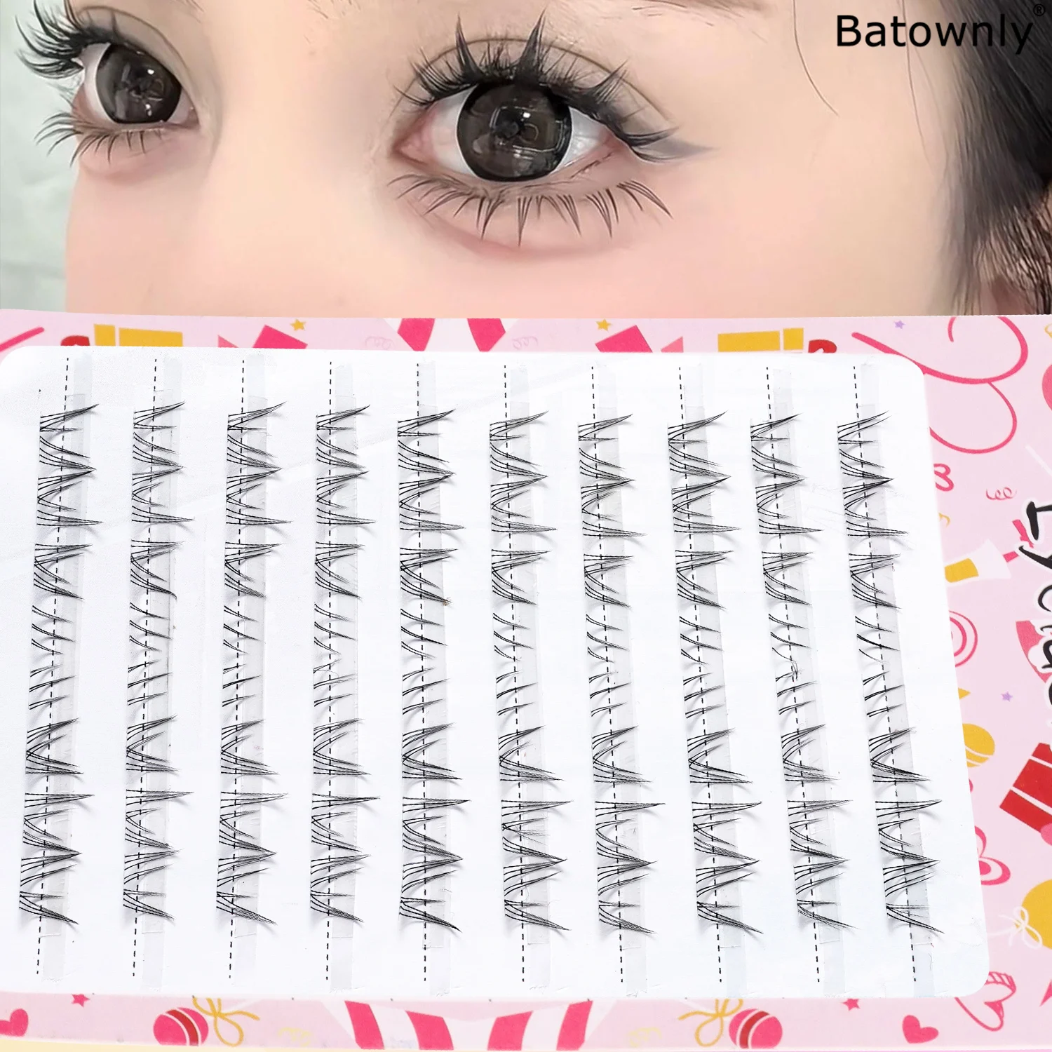 80 Cluster von Polaris-Wimpern mit großer Tragkraft für die untere Wimpernlinie, natürliche, realistische Kunstwimpern, Manga-Stil für die untere Wimpernlinie, selbstklebende Kunstwimpern zum