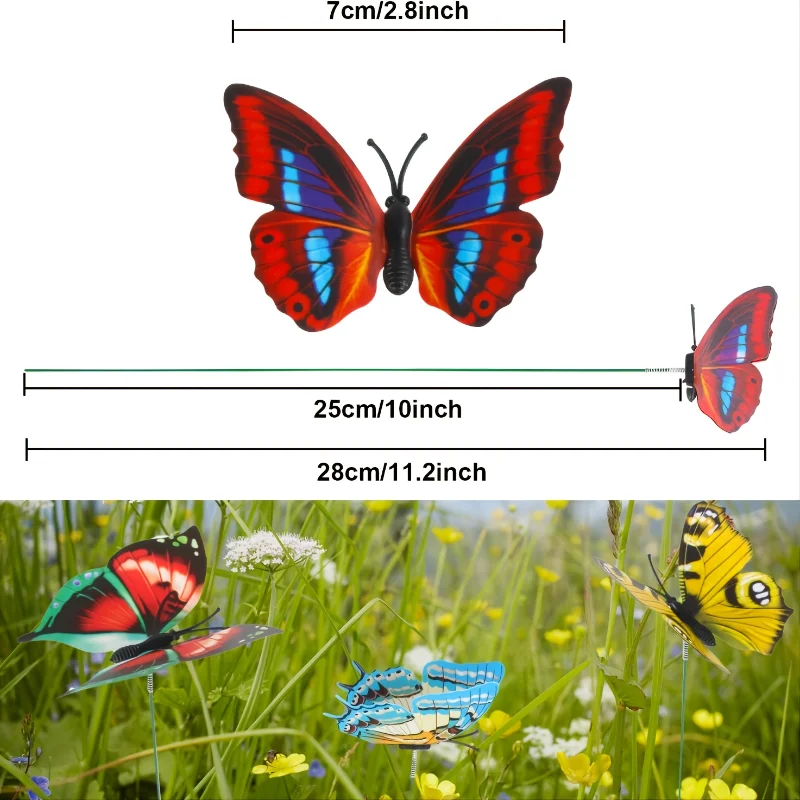 New Bunch of Butterflies Garden Yard Planter Colorful Whimsical Butterfly Stakes Decoracion Outdoor Decor Gardening Decoration