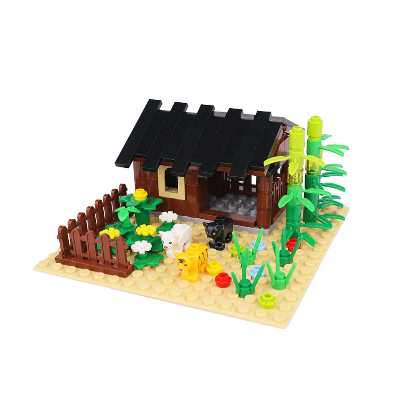 Zoo MOC Building Blocks Toys Farm Ranch scene Pet Bricks kit Tiger Leopard Breeding House parti di capra compatibili con LEGO