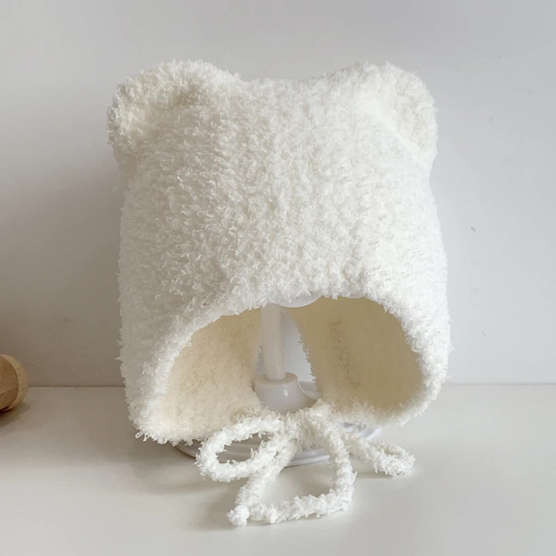 Winter-Babymütze mit Cartoon-Ohrenschutz, weiche, warme Strickmütze für Jungen und Mädchen, niedliche Katzen-Häkelmützen, Gorros für Kinder – Detail 9