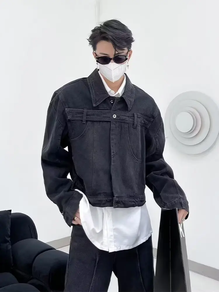 

Washed Denim Jacket Autumn Winter Men's Korean Style Trendy Fashion Trendy Jacket Versatile Hong Kong Style Basic Men's Jackets