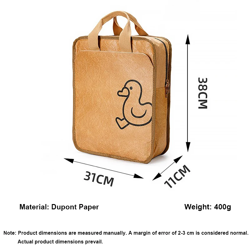 Vintage Dupont Kraft Paper Backpack Waterproof Large Capacity Casual Laptop School Bag for Man and Woman Commuter Travel