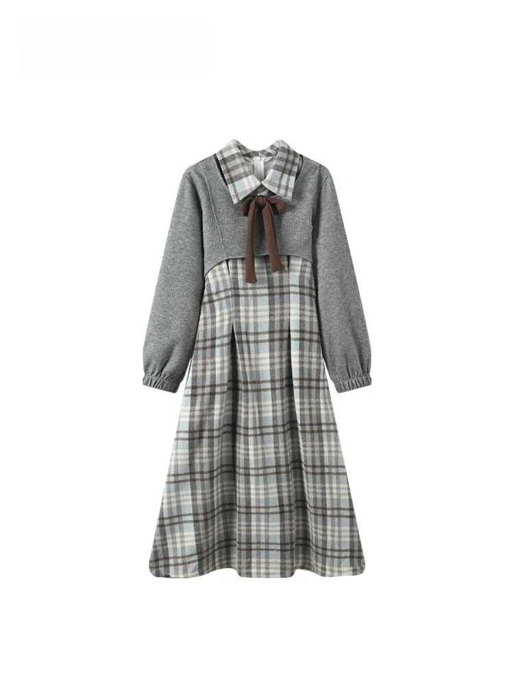 

plus Size College Sle Dr Set Women's Long Sve Cover up Dr Autumn Faionable Ensemble for Plump Sister