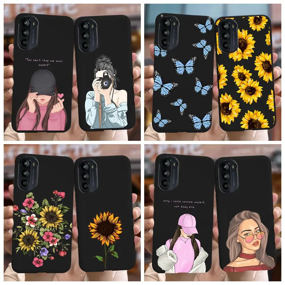 For Motorola Moto G52 Case Cute Sunflower Pretty Girls Cover Soft Silicone Phone Case For Moto G52 G 52 MotoG52 Back Cover Coque