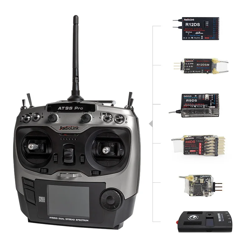 Radiolink AT9S Pro TX 10/12CH RC-Funkfernsteuerung RC-Sender mit R9DS RX 2.4G Empfänger für RC FPV Racing Drohne – Detail 9