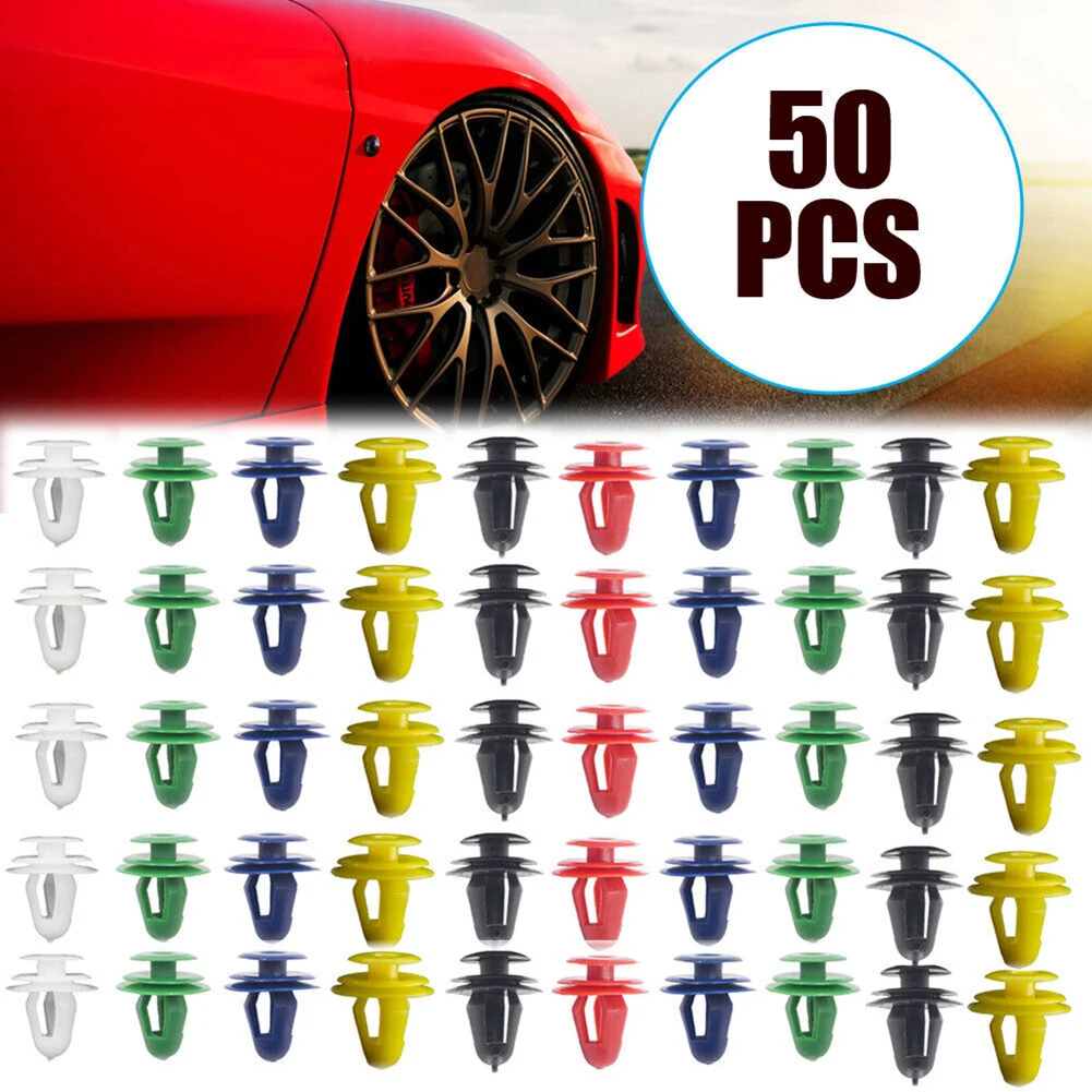 

50pcs Door Panel Clips Fixing Fastener 9mm Hole Interior Door Trim Panel Clip Rivet Universal Interior Car Accessories