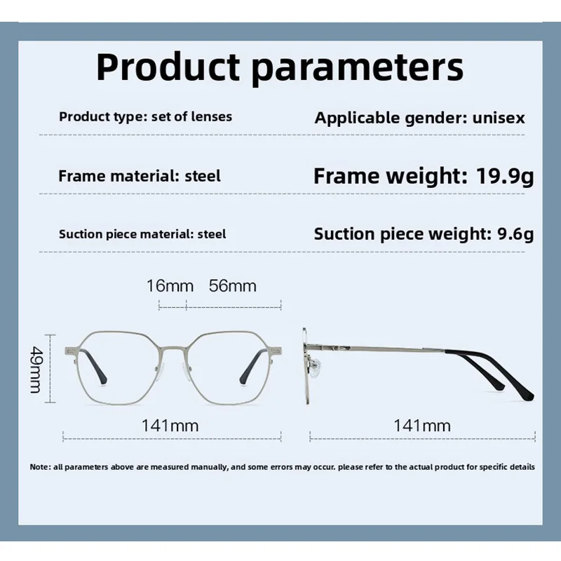 Myopia Prescription Multifunctional Magnetic Lens Cover Polarized Clip -0.5 To -6.0 Magnetic Sunglasses Clip Shortsighted