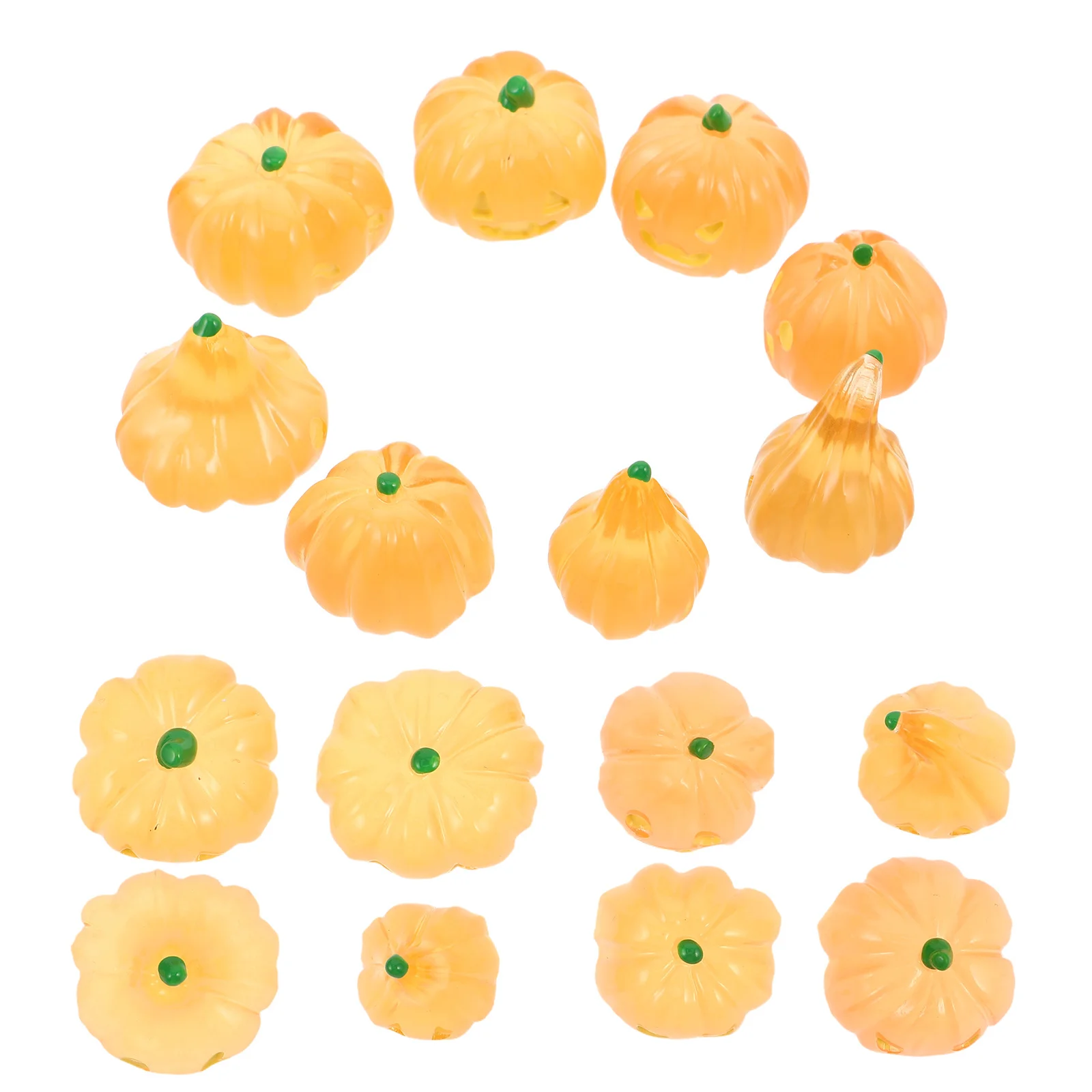 

16Pcs Glow in The Dark Mini Pumpkin Ornaments Luminous Halloween Decor for Tabletop Micro Landscape Garden Party Home Decoration