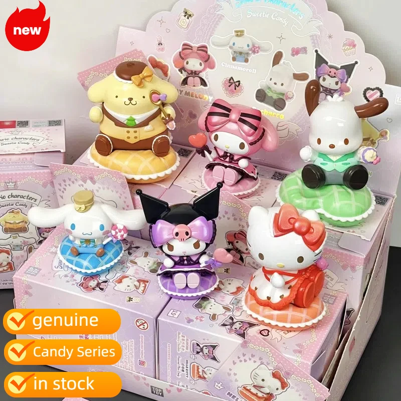 

New Genuine Stock Sanrio Family Sweetheart Candy Series Blind Box Mini Cute Desktop Ornament Kuromi Toy Handmade Doll Girl Gift