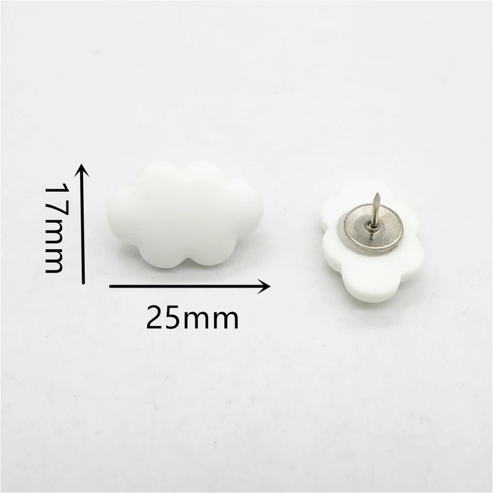 30 szt. Kremowo-białe ozdobne pinezki z żywicy w stylu kreskówkowym do tablic na zdjęcia, tablic ogłoszeń, mini szpilki