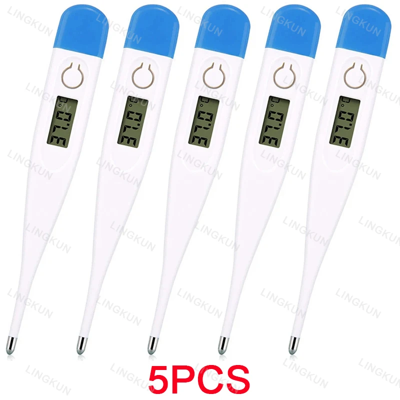 Termómetro electrónico Digital para axilas, 5 uds., Celsius Fahrenheit, salida de temperatura corporal Oral, termómetro para niños