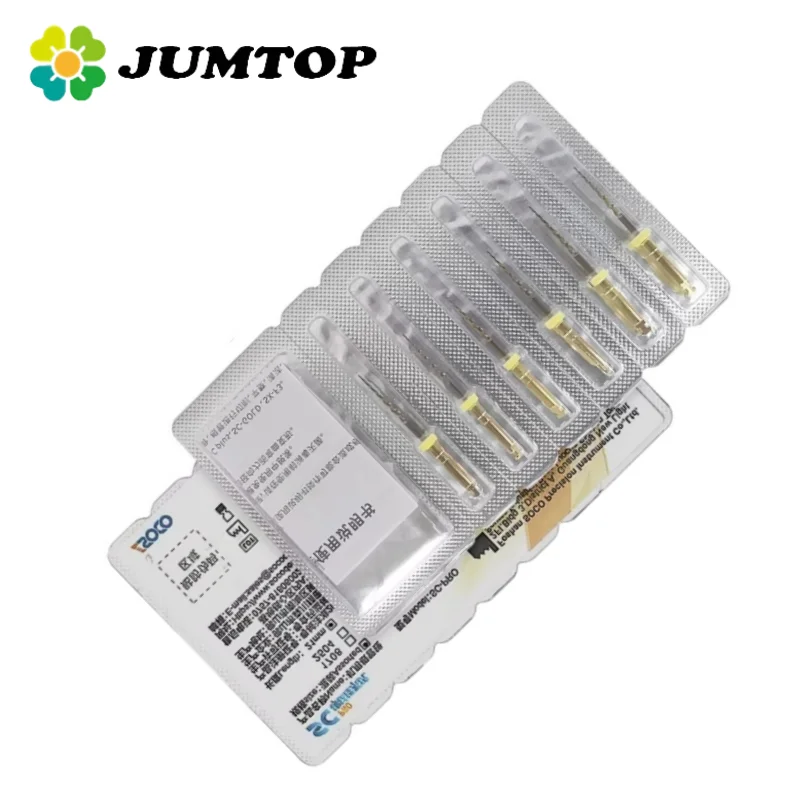 JUMTOP 6Pcs SOCO PRO Dental Endodontic Rotary Files Nickel Titanium Heat Activation Root Canal File Dentist Tools