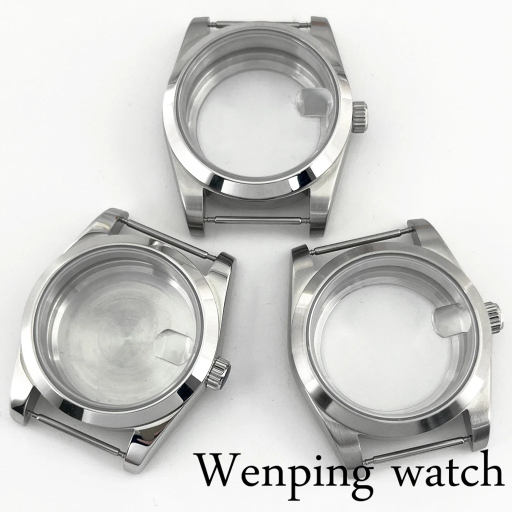 36mm/39mm Silver Sapphire Glass Polished/Brushed Watch Case Fit NH35 NH36 ETA2824 2836 PT5000 Miyota82 Series Movement