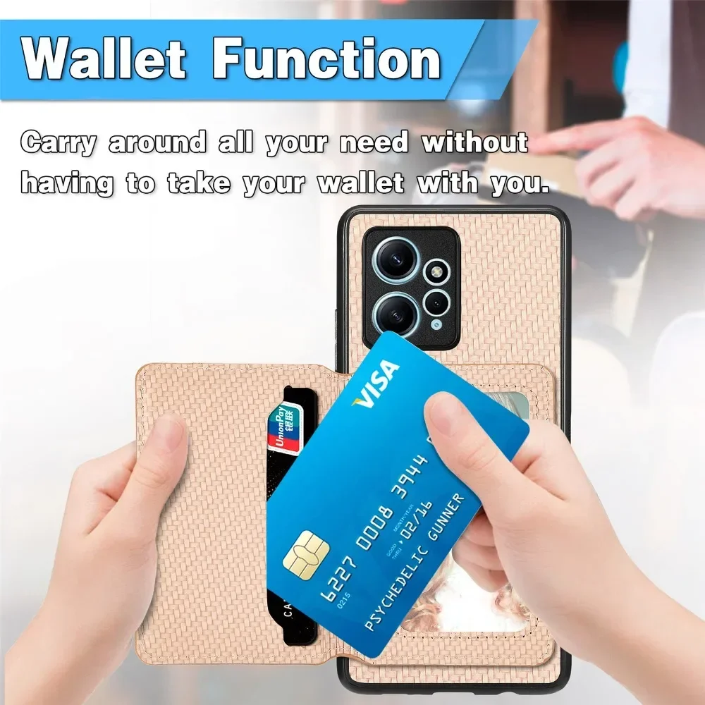 Magnet Case For Redmi Note 13 12 11 10 Pro Plus 5G 13C 12C 11S 10S 10C 10A ShockProof Card Slot Flip Wallet Leather Case Cover