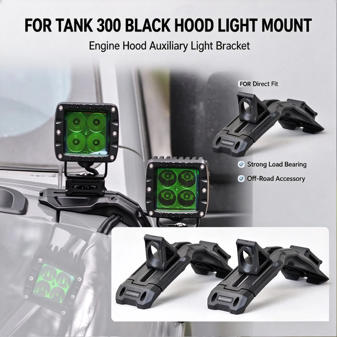 For GWM TANK 300 Car A Pillar Spotlight Extension Bracket Front Hood Car Sports Camera Dual Light Mount Modification Accessories