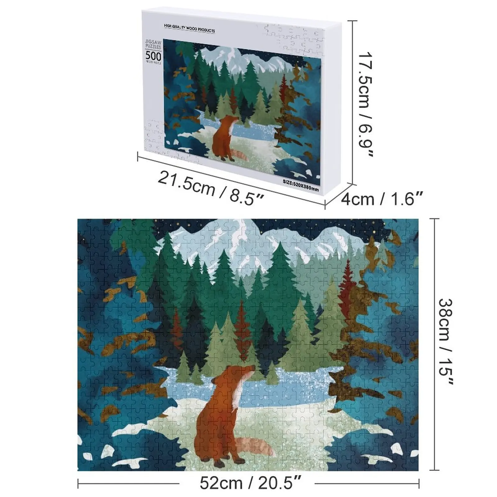 Winter Fox Vista Puzzle, individuelles Foto, personalisiertes Foto, Geschenkpuzzle