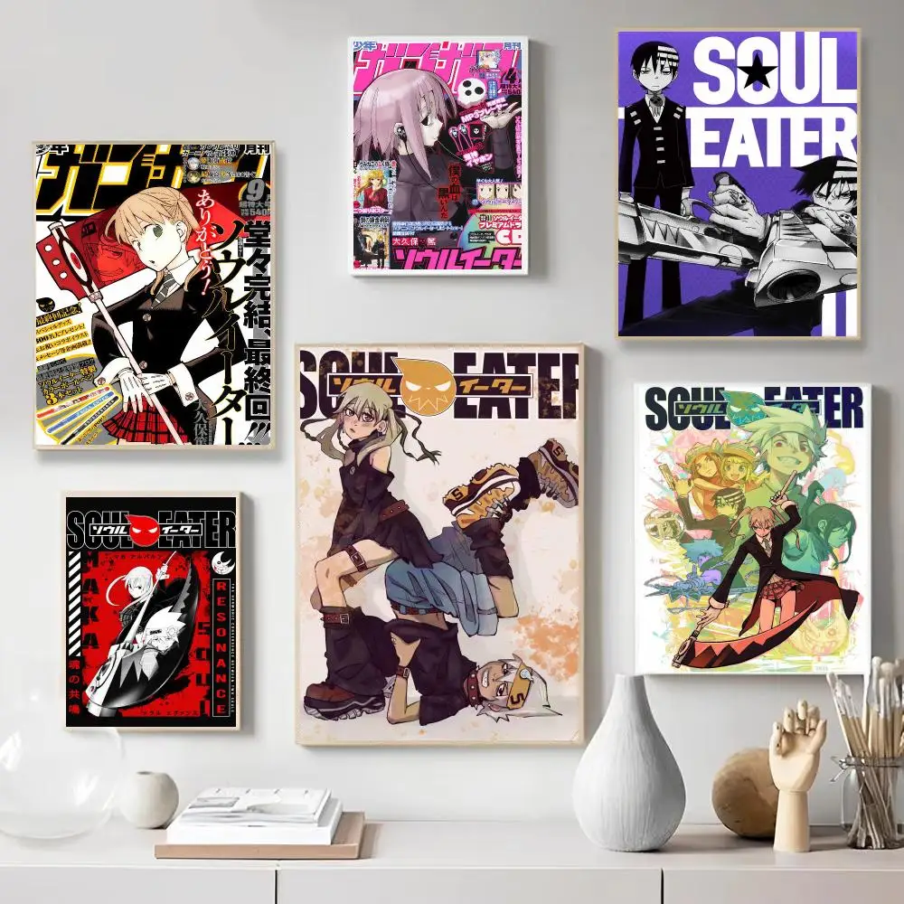 Dark Fantasy Anime S-Soul Eater Poster Wall Art Print Poster for Bedroom Living Room Home Decor Gift Artwork