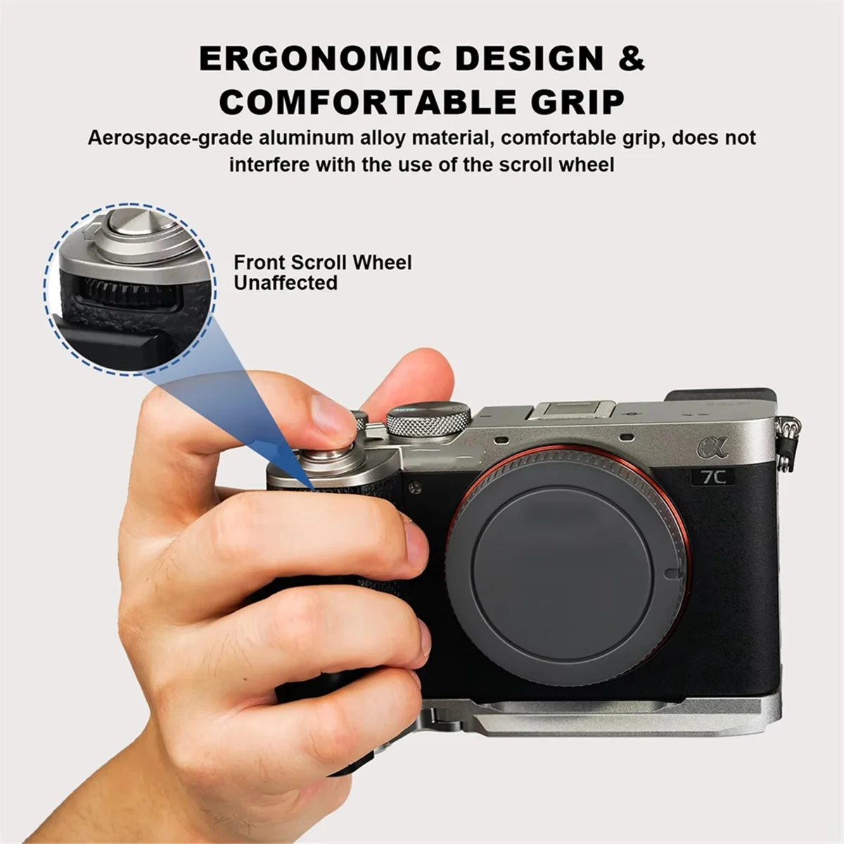 BFYL-Neuer Handgriff in L-Form für A7C2/A7CR, kompatibel mit Arca Swiss Stativ-Fluidkopf, spiegellose Kamerahalterung A