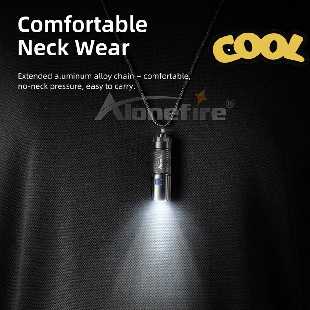 Mini EDC Cool Neck Decoration Small Flashlight Keychain Torch Camping Travel Emergency Lighting Backup Stairs Key Chain Light