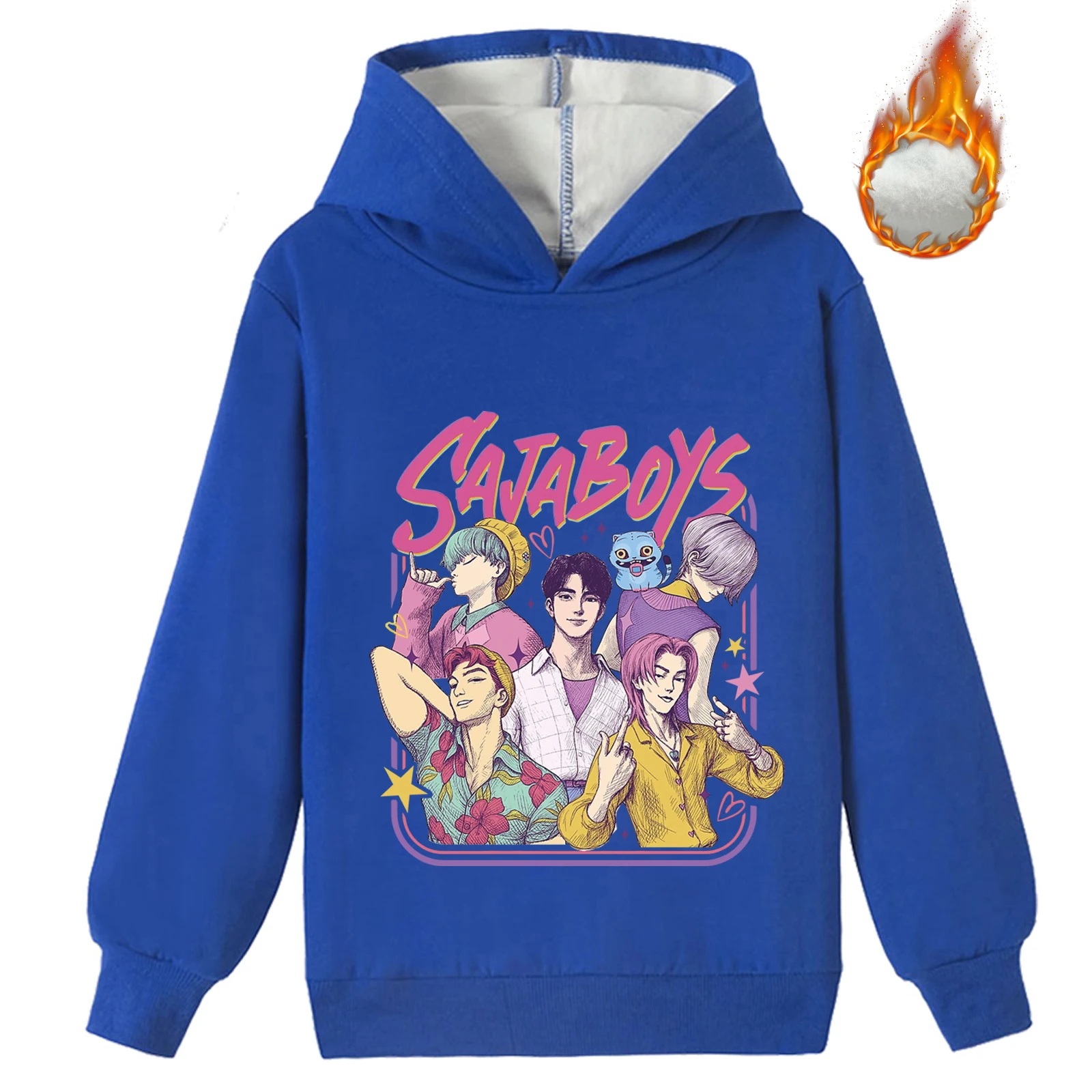 Sweat-shirt à capuche unisexe pour enfants, Kpop Demon Hunters, hauts chauds à manches longues, sweat-shirt d'hiver à capuche pour 2-14 ans