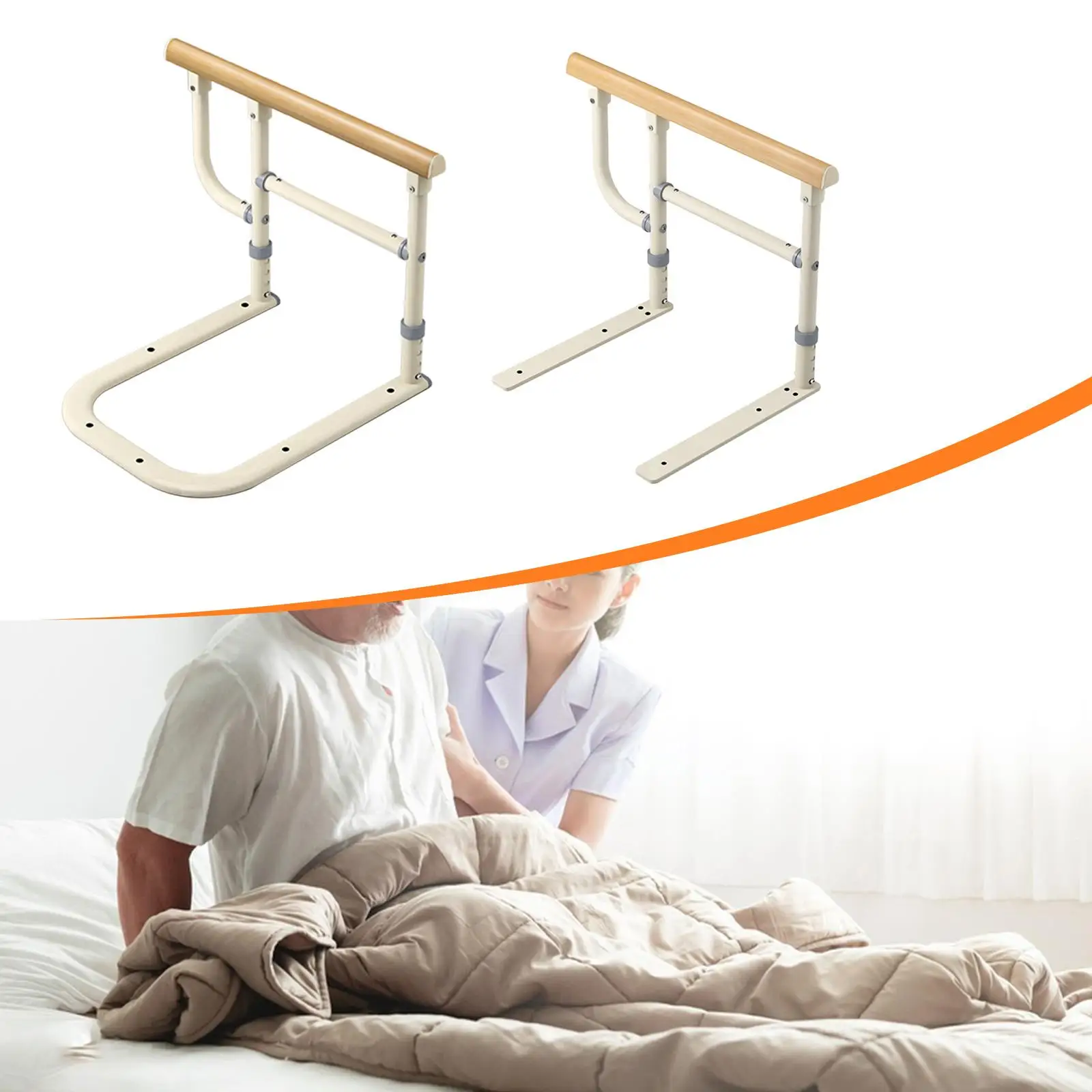 

Bed Rail for Elderly Slides Under Mattress Easy Installation Adjustable