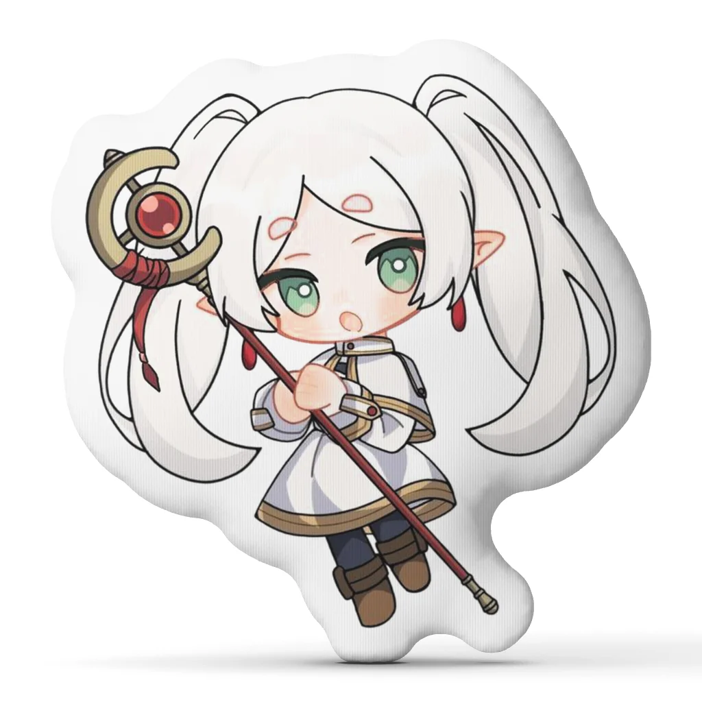 Frierens Chibi Anime Funny Pillow Cushion Irregular Stuffed Throw Pillow Home Decor Gift Sofa Bed