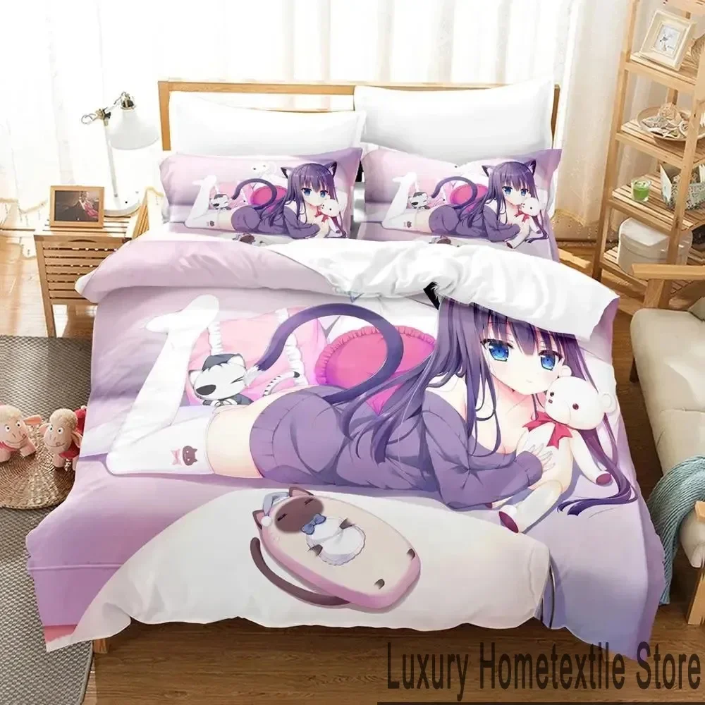 SEKAI-Juego de cama con estampado 3D Yoisaki Kanade Anime Project para niños y niñas, funda nórdica, funda de almohada, cama para niños y adultos