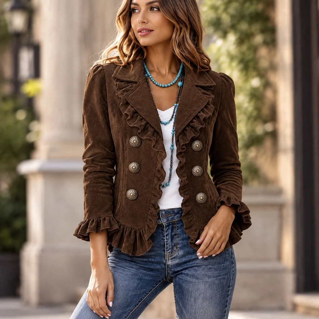 Slim Fit Regular Sleeve Hat Elegant Cross Border Style with Structured Collar Regular Length Long Sleeve Not Hooded Women Jacket