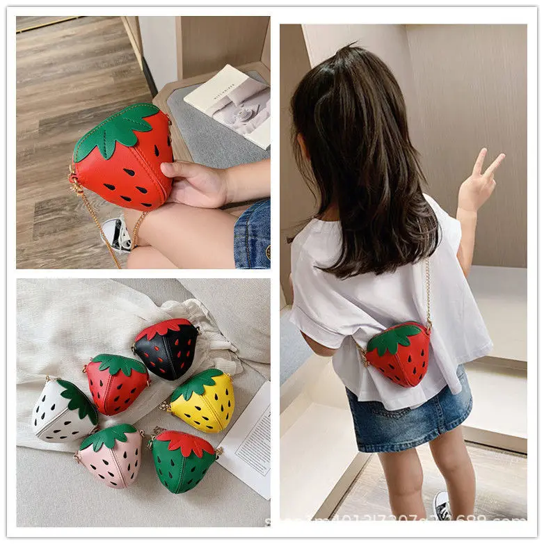 

Новая детская сумка, сумка через плечо принцессы, кошелек для монет с фруктами и клубникой, милые аксессуары, лучший подарок на день рождения