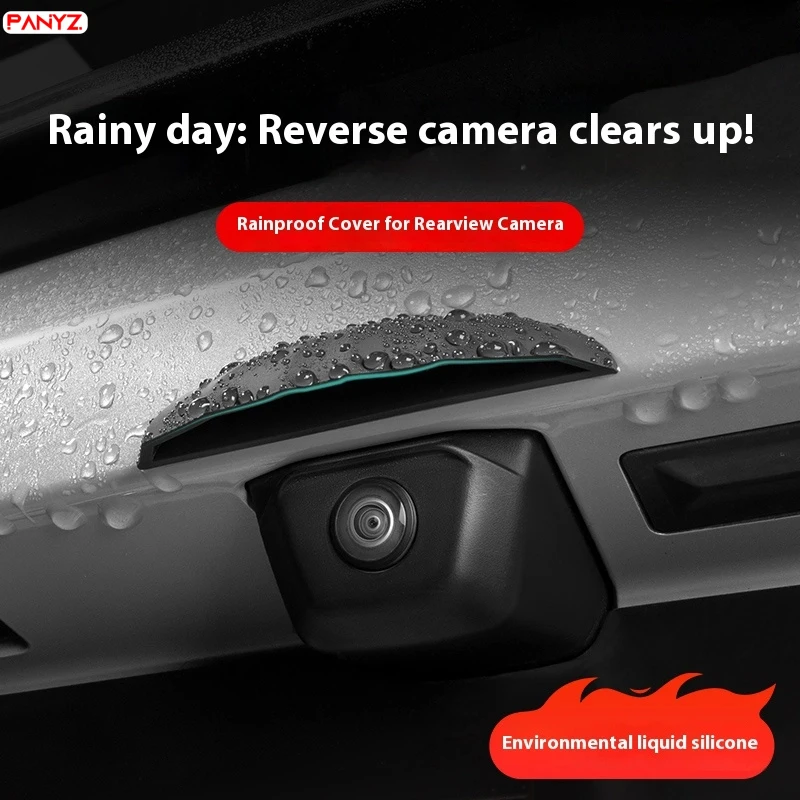 

Universal Car Rear View Camera Cover Silicone Material Waterproof Anti-Rain Easy Install for Safe Reversing Rainproof Cover Tool