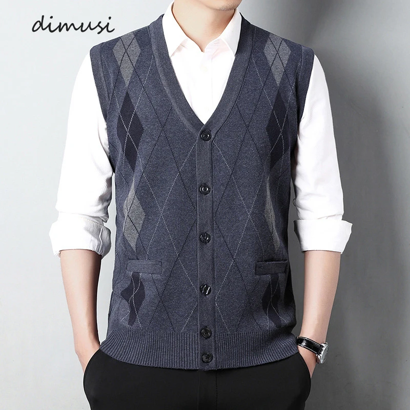 

Autumn Men's Sleeveless Jacket Man V-Neck Warm Knitted Waistcoats Casual Men Vests Pullovers Sweater Tops Clothing