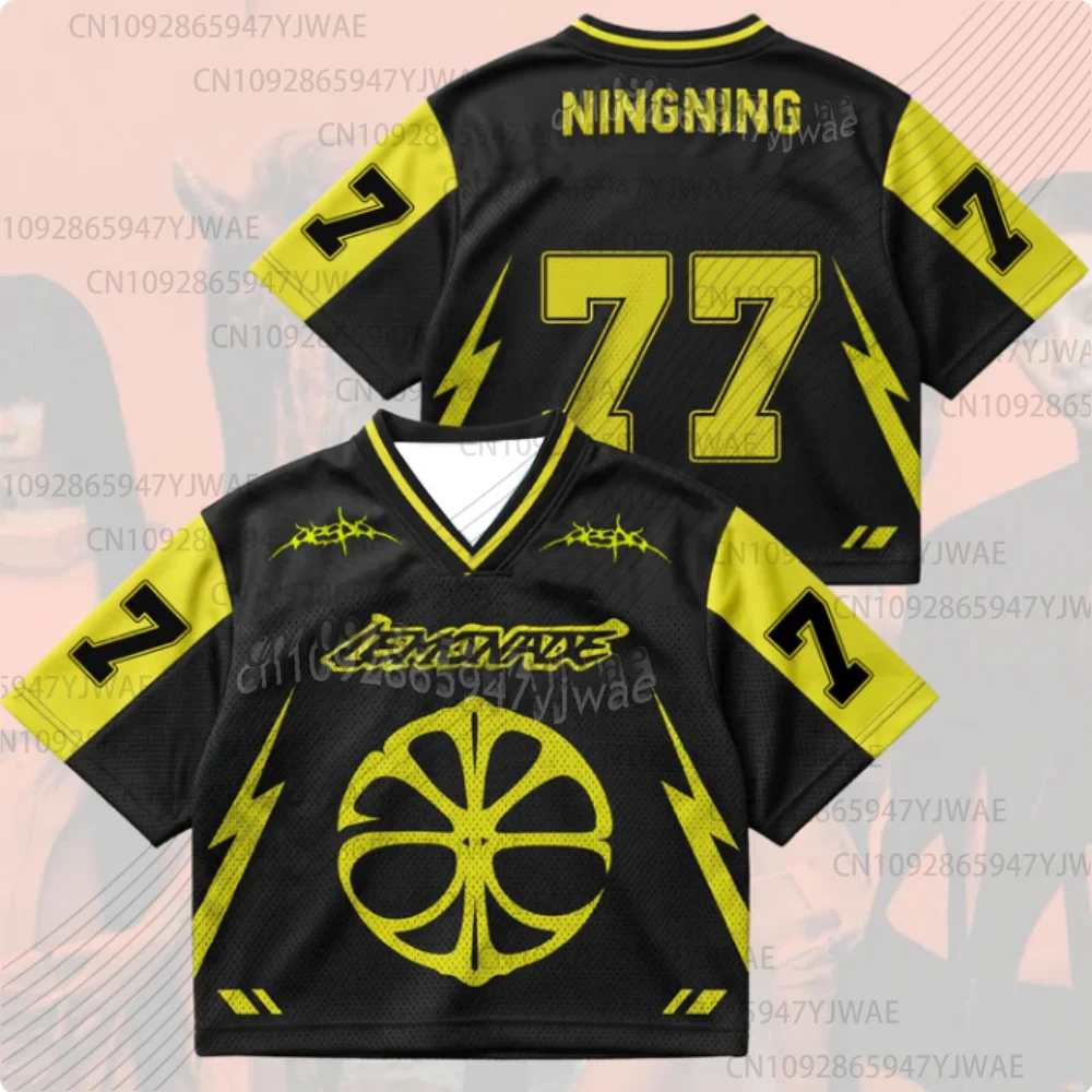 2026 K-Pop-Fans Support Metallic Lemonade Style World Tour Jersey Karina Winter Fans Kinder Kurzarm T-Shirt für Männer und Frauen – Detail 13
