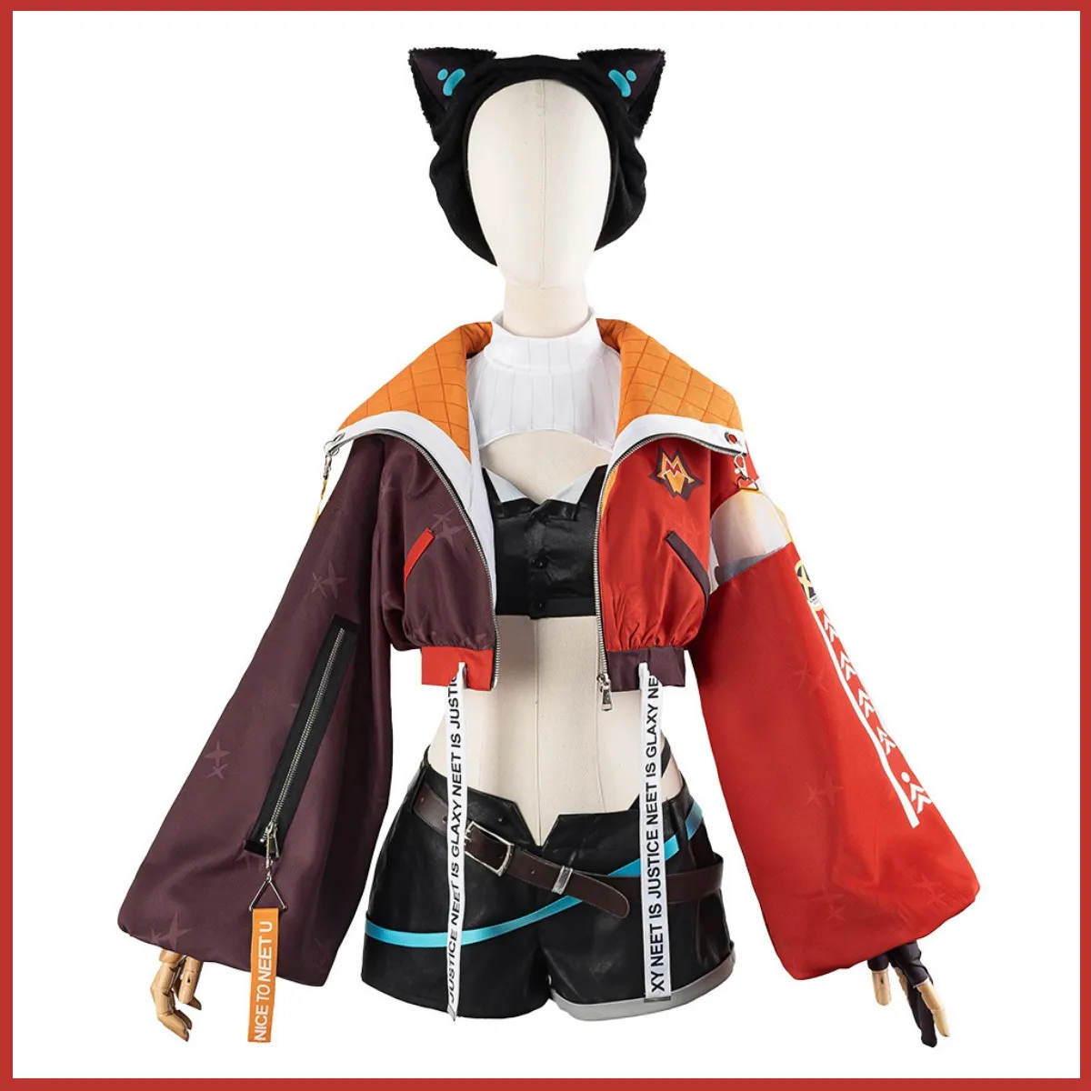 NIJISANJI Virtual YouTuber Komori MET Cosplay Costume Virtual Character Short Coat Uniform Wig Full Set Woman Sexy Carnival Suit