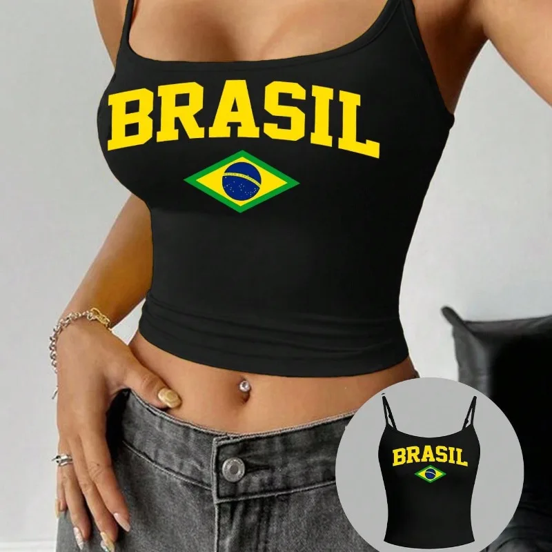 (1- Unlimited PC) Can Be Freely Selected Women's Casual Sexy Camisole, English Letter & Graphic Print, Suitable for Summer