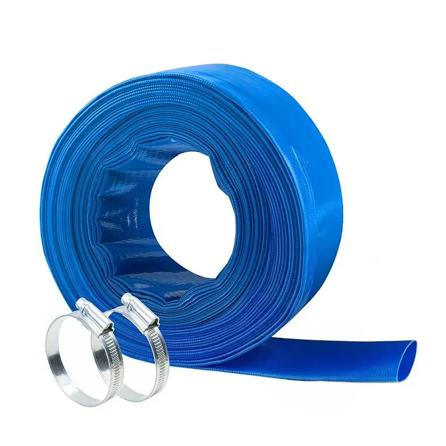 

x100 FT, Pool Backwash Hose, HeavyDuty PVC Hose, Lay Flat Discharge Hose, Weatherproof Burst Resistant for Water Transfer, Sump