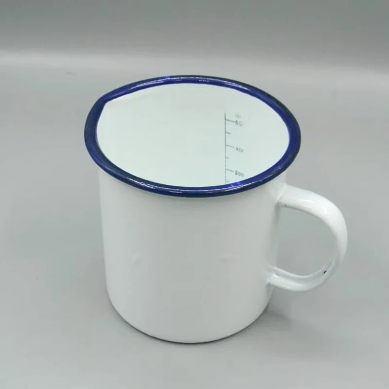 

Enamel Measuring Cup with Scale Inside, High Temperature Resistance Mugs, Laboratory Kitchen Baking, 500ml, 1000ml