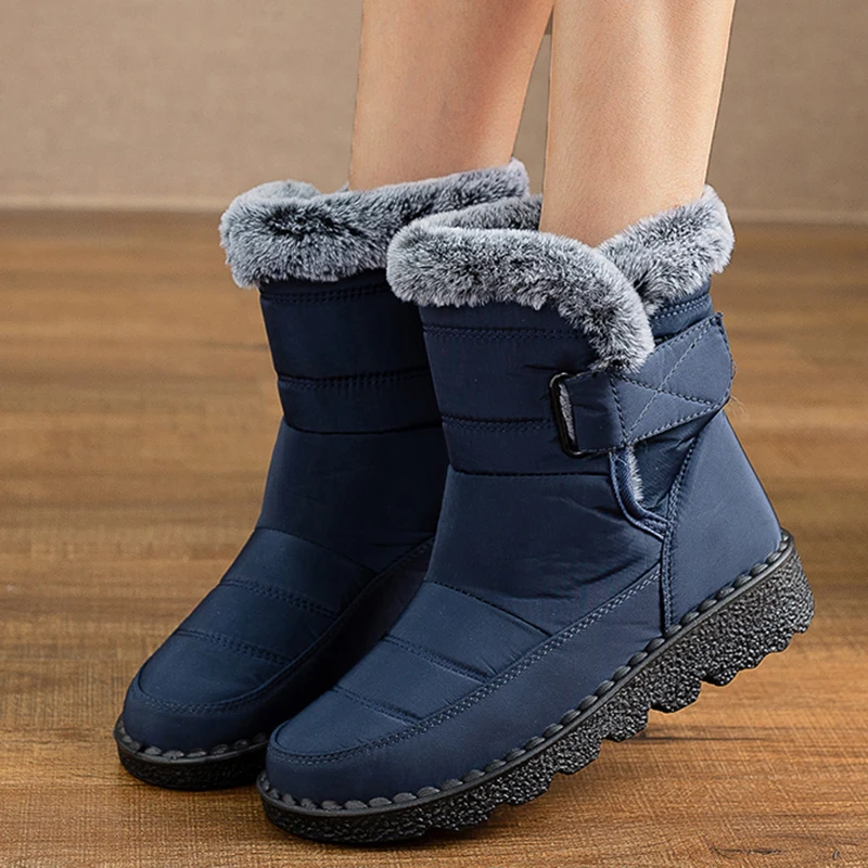 Śniegowce Kobieta Pluszowe Buty Kobieta Wodoodporne Botki Damskie Plus Size Botki za kostkę 2025 Trend Botas Mujer Zimowe Buty Damskie